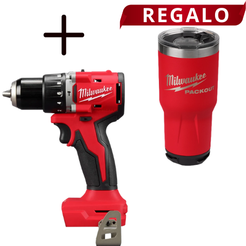 Taladro Percutor/Destornillador Compacto sin Escobillas M18 de 1/2in 360220 + Regalo Vaso Térmico PACKOUT de 30oz  48828393R Milwaukee