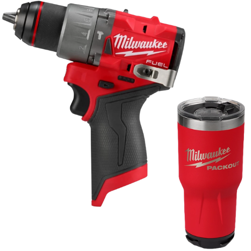Taladro Percutor/Destornillador M12 FUEL de 1/2in 340420 + Regalo Vaso Térmico PACKOUT de 30oz 48828393R Milwaukee