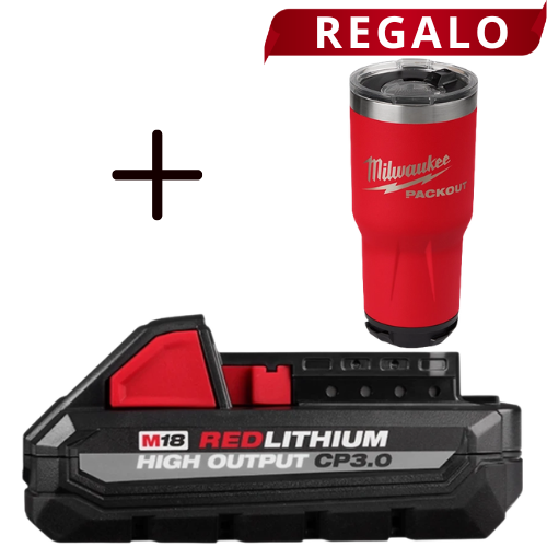 Batería M18 REDLITHIUM OUTPUT CP3.0 48111835 + Regalo Vaso Térmico PACKOUT de 30oz 48828393R Milwaukee