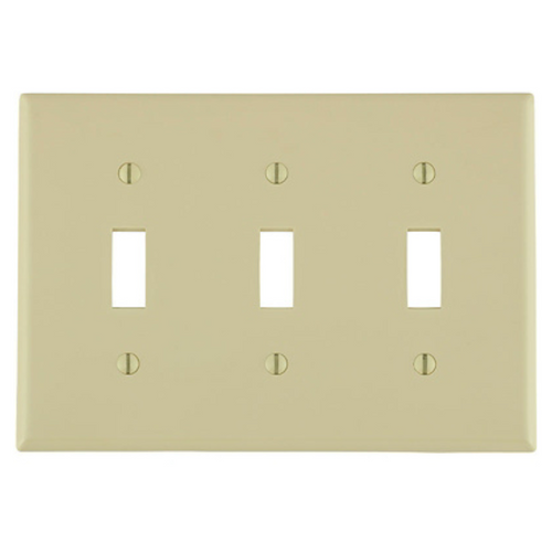 Placa para Apagador de Palanca de 3 Módulos Color Marfil 80711I Leviton