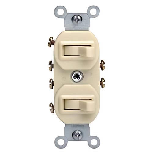 Apagador de Palanca Dúplex 15A 120/277V Color Blanco 5243W Leviton