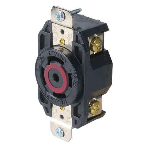 Contacto Fijo Media Vuelta 30A 277/480V 2820 Leviton