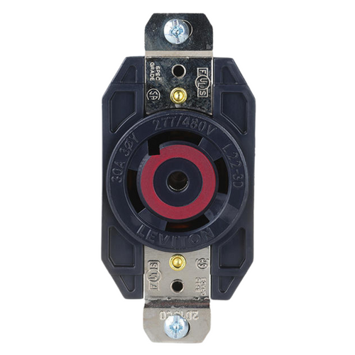 Contacto Fijo Media Vuelta 30A 277/480V 2820 Leviton