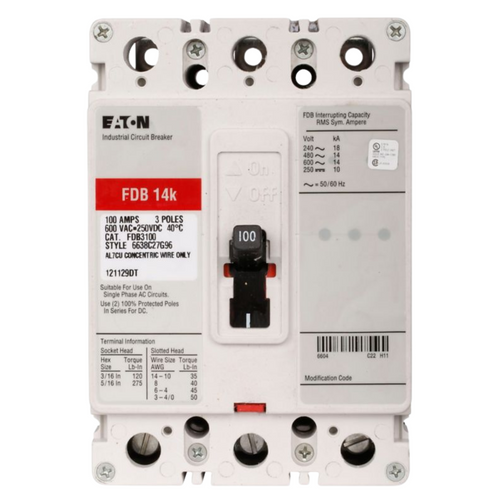 Interruptor Termomagnético 3P 150A 600V FDB3150L Eaton