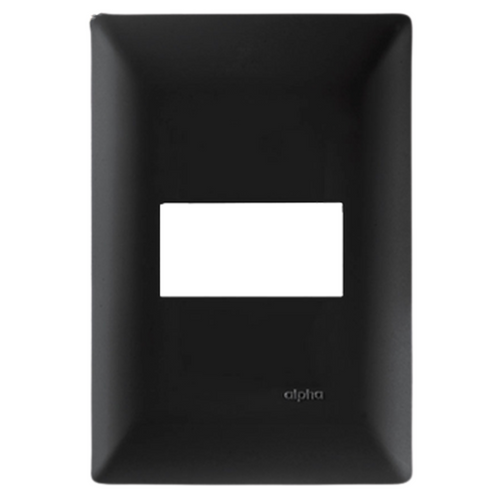 Placa de 1 Módulo ALPHA Color Negro E913BK1 Estevez
