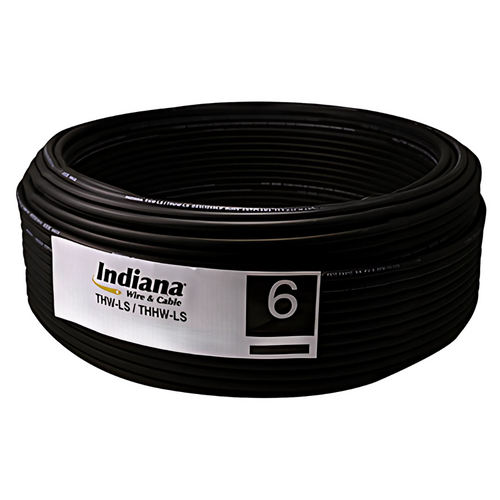 Cable Eléctrico THHW-LS Calibre 6 100% Cobre 600V 90°C Rollo 100m Color Negro SLY291 Indiana