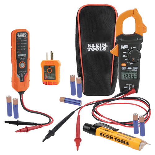 Kit de Multímetro Digital Automático de Gancho y Prueba Eléctrica 3pzs CL120VP Klein Tools