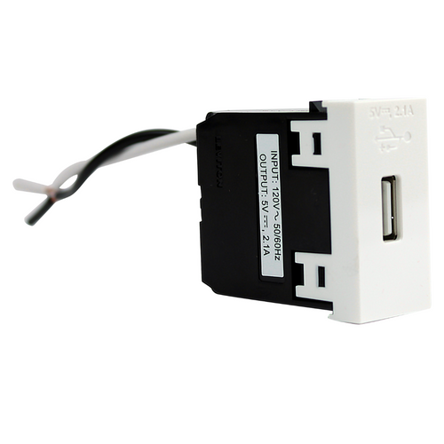 Contacto Simple de Cargador USB CIEN 2.1A 120V Color Blanco USBCBLA Leviton