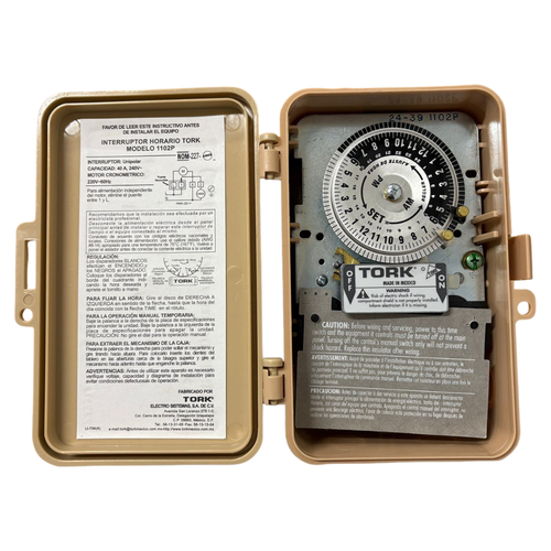 Interruptor Tiempo Horario Electromecánico 24 horas 40A 220V 1102 Tork Outlet