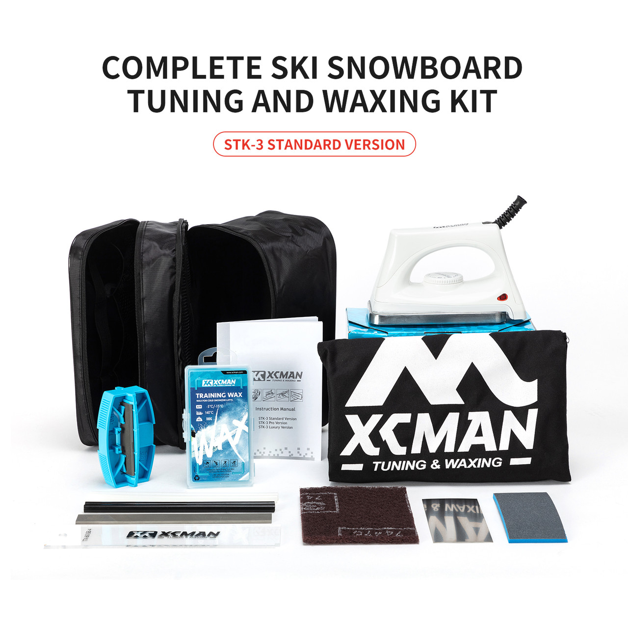 Xcman Ski And Snowboard Complete Waxing And Tuning Kit Tool Pouch