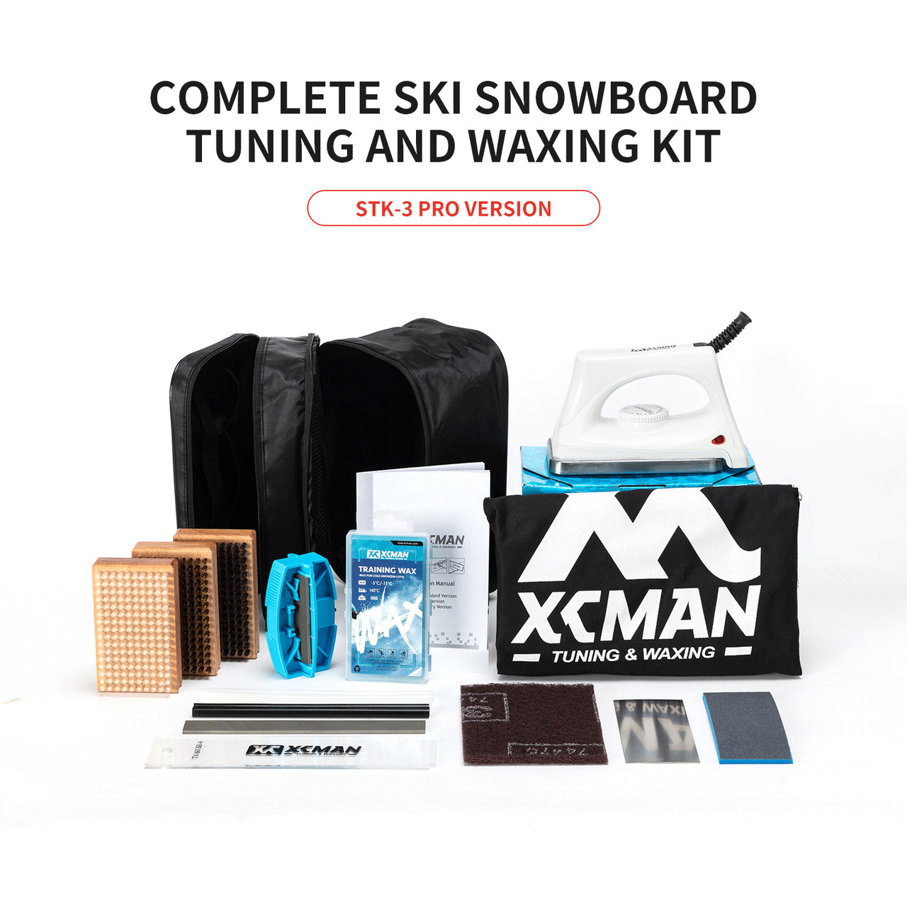 Xcman Ski And Snowboard Complete Waxing And Tuning Kit Tool Pouch