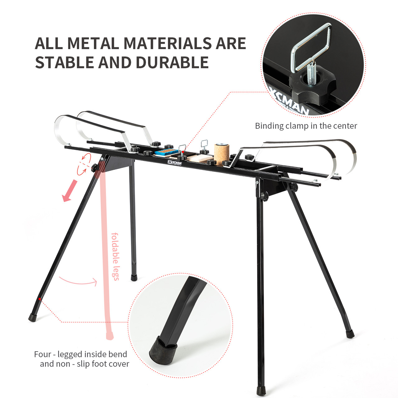XCMAN Cross County Nordic Skiing Double Profile Waxing Bench Table