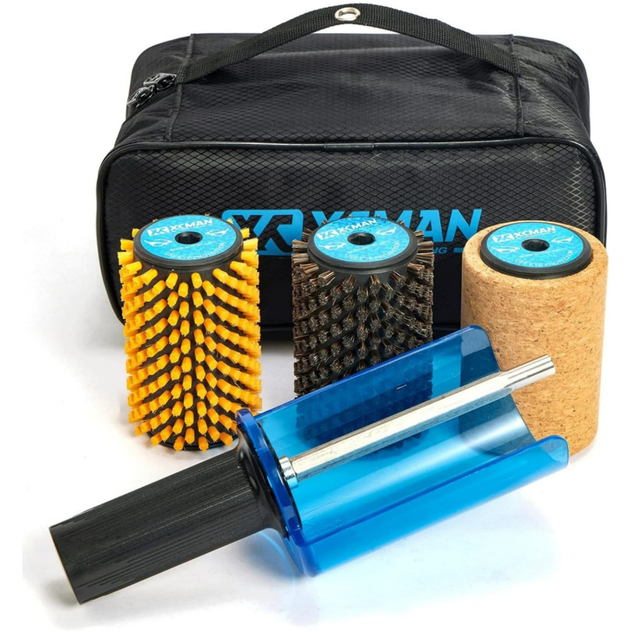 XCman スキー用ブラシセット XCMAN Ski Roto Brush Kit Roto Brush Handle Axle with All 3 Brushes