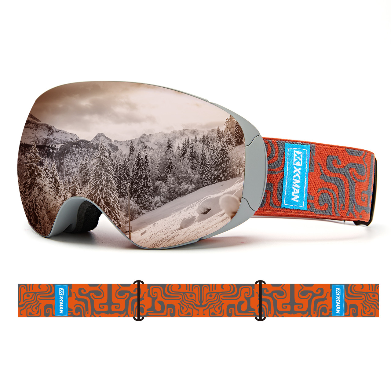 XCMAN OTG Ski Snowboard Snow Goggles Magnet PRO Dual Layers Lens