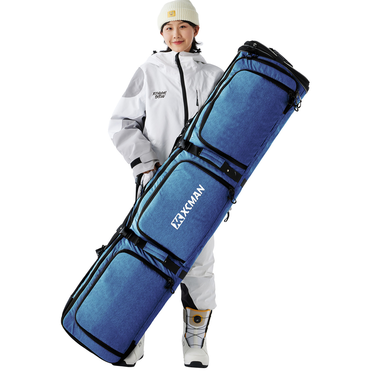 XCMAN Padded Snowboard Bag Adjustable Length 63-75In for Air Travel