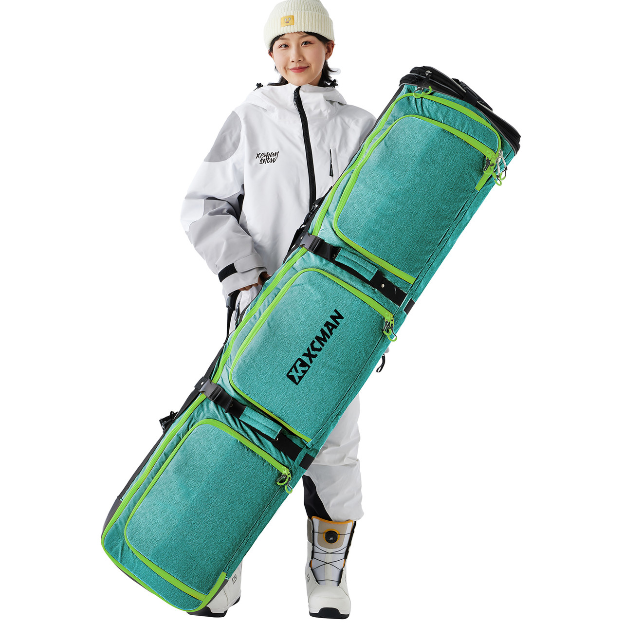 XCMAN Padded Snowboard Bag Adjustable Length 63-75In for Air Travel