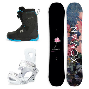 XCMAN Women's Complete Snowboard Package Camber True Twin Carved Snowboard Binding Boots for All Terrain Best for Beginner