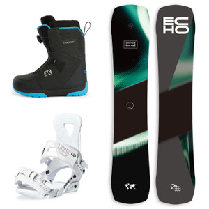 XCMAN Men's Complete Snowboard Package Camber True Twin Carved Snowboard Binding Boots for All Mountain Best for Beginner
