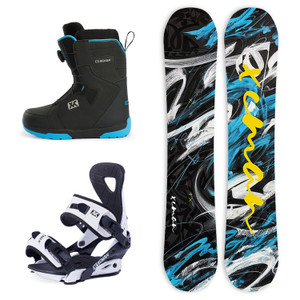 XCMAN Men's Complete Snowboard Package Camber True Twin Carved Snowboard Binding Boots for All Mountain Best for Beginner