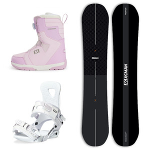 XCMAN Men's Complete Snowboard Package Camber True Twin Carved Snowboard  Binding  Boots for All Terrain Best for Beginner