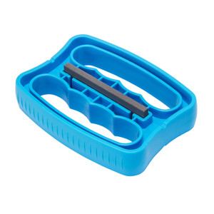 XCMAN Ski Snowboard Side Bevel File Guide Edge Tuner Tool in blue color featuring an included metal file on a white background