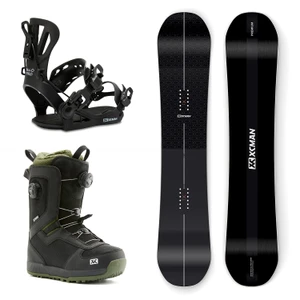XCMAN Complete Men's Snowboard Package including the Quantum Fissure snowboard, 360 Seco Pro bindings, and Nox-I boots