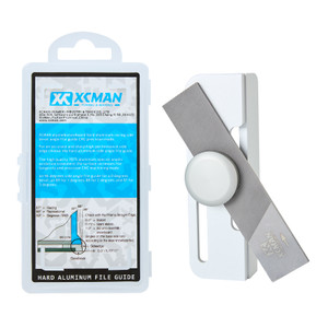 XCMAN Alpine Ski Snowboard Side Edge Tuner Sharpener CNC Made with Clamp Device displayed alongside its retail packaging
