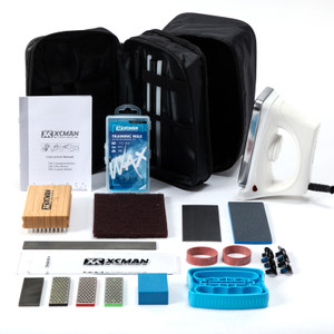 XCMAN Complete Ski Snowboard Tuning Waxing Combo Kit with Waxing Iron,Ski Wax,Side Edge Tuner,Ptex Base Repair,Gummy Stone,Diamond Stones for ski Snowboard Edge Tuning