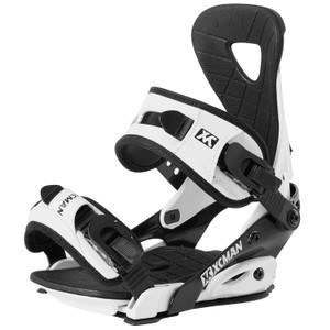 XCMAN M2 Snowboard Bindings in white and black shown from a clean side profile perspective