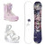 XCMAN Women's Complete Snowboard Package Camber True Twin Carved Snowboard Binding Boots for All Terrain Best for Beginner