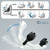 Step-by-step instruction guide illustrating the easy in and out mechanism of XCMAN 360 Seco Pro black and white bindings