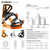 Xcman Snowboard Bindings-360 seco Pro-Black&Orange