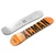 Angled close-up views of the XCMAN Concrete Haze snowboard, with the base displaying the bold orange XCMAN logo against the bright surface