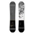 XCMAN Men's The Lost Era Freeride Snowboard shown from both top and bottom views, featuring a minimalist topsheet and a detailed graphic base design with white lettering