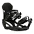 XCMAN Outdoors All-Mountain Ligero Snowboard Binding for Men and Women shown from a side angle, featuring lightweight straps, a supportive black highback, and a durable adjustable baseplate