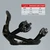 Side view of the XCMAN Ligero snowboard bindings paired with an official size chart table