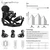 Technical specifications and flex rating infographic for the XCMAN Ligero snowboard bindings