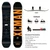 Detailed specification infographic for the XCMAN Ember Nocturne snowboard