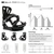 Technical specifications and flex rating infographic for the XCMAN 360 Seco Pro snowboard bindings