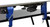 Close-up view of a ski mounted in the XCMAN metal vise for precise base and edge maintenance
