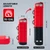 Adjustable length dimension graphic detailing the 76-124L capacity range and minimum to maximum length specifications for the hard ski case