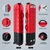 Detailed feature breakdown infographic highlighting waterproof name card, TSA lock, rubber handles, removable handle, and PU wheels