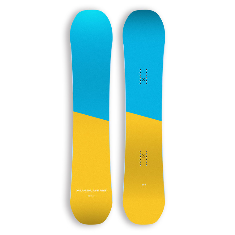 XCMAN Men's Snowboard Camber True Twin  for All Terrain Best for Beginner Citrus Horizon