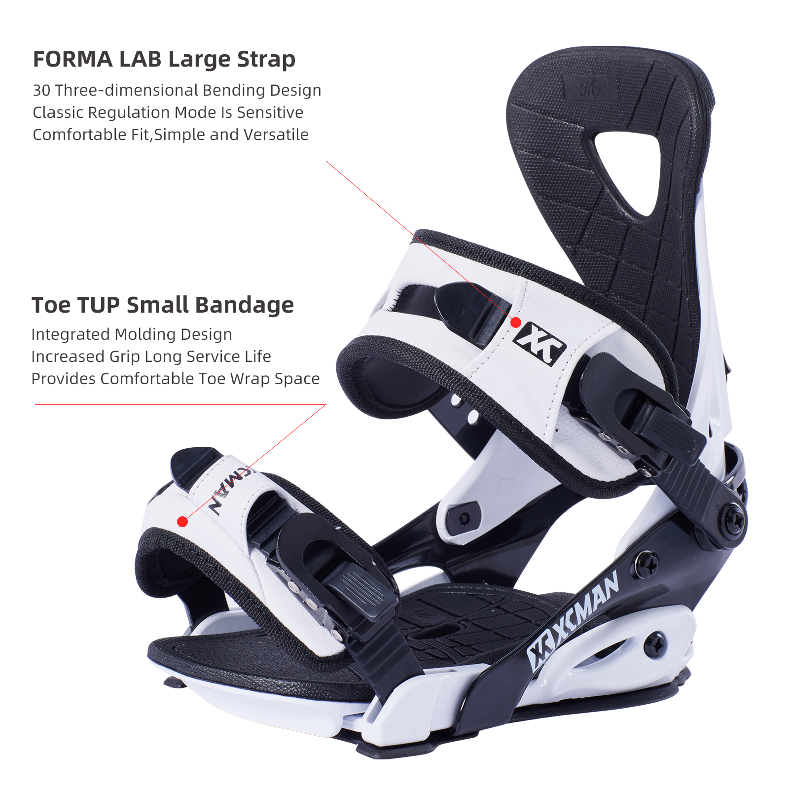 XCMAN Outdoors All-Mountain Snowboard Binding | Boot US Size 6-9