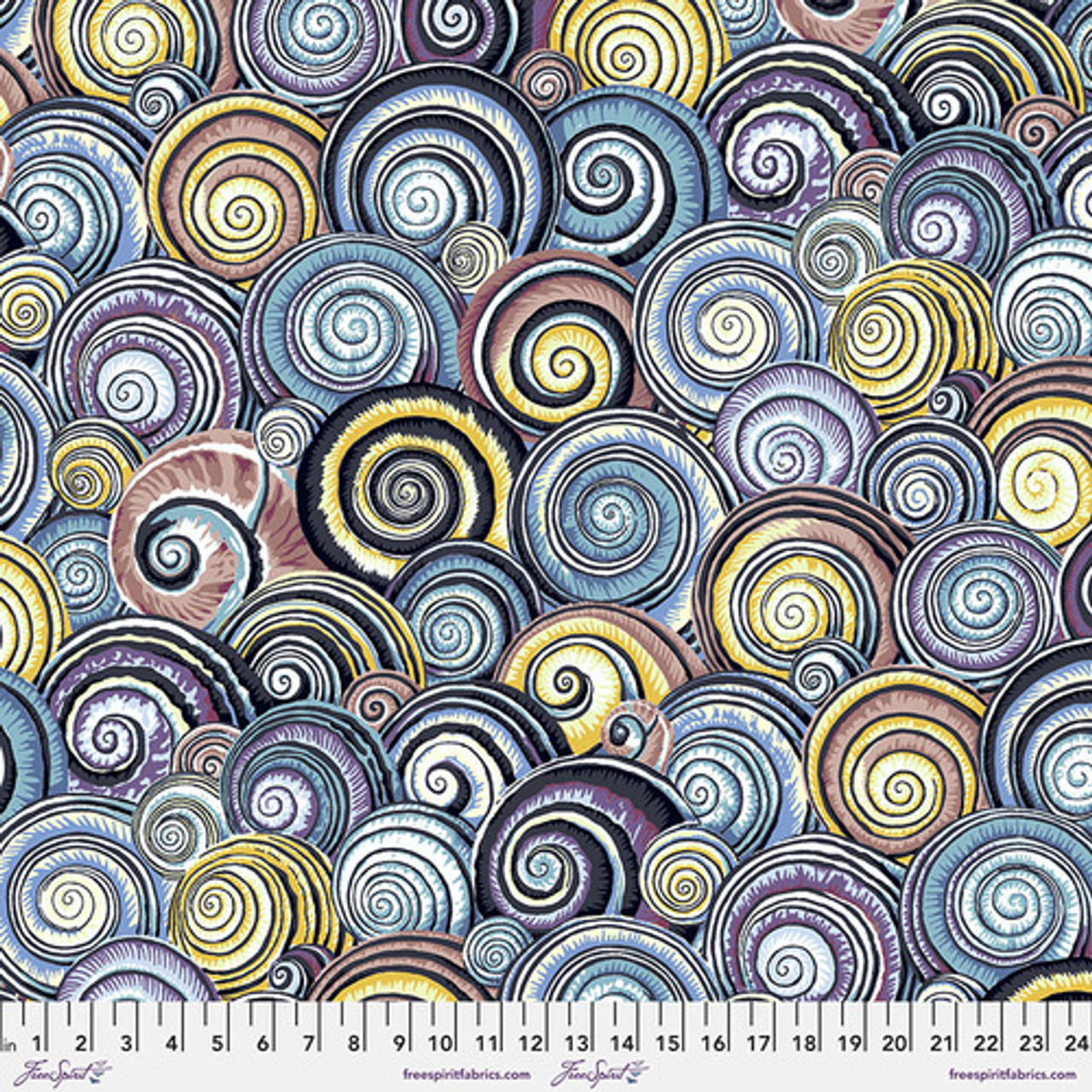 Spiral Shells - Contrast, Philip Jacobs, PWPJ073, per 1/2 yard - Hyggeligt  Fabrics