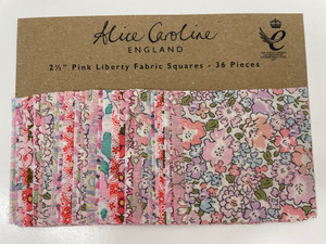  2 1/2" Pink (1)  Liberty Fabric Square - 9 different fabrics, 4 pieces of each, 36 total