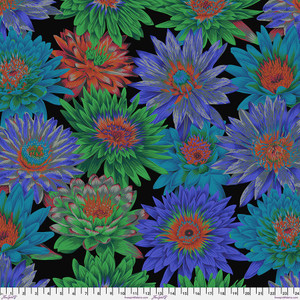 Tropical Water Lilies - Dark per 1/2 yard