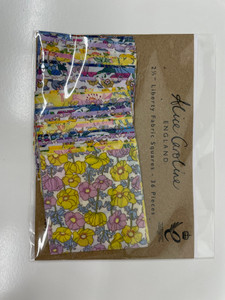 2 1/2" Brights (1) Liberty Fabric Square - 9 different fabrics, 4 pieces of each, 36 total