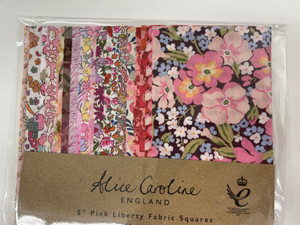 5" Pink (2) Liberty Fabric Squares - 20 different prints