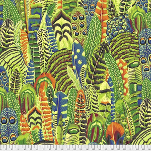 Feathers - Lime, Philip Jacobs, PWPJ055, per 1/2 yards